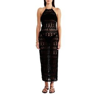 Rumer Ines Midi Size XS Color Black Crochet Women's NWT